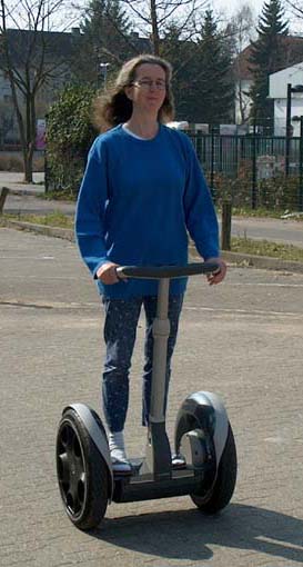 Marlies Knauf riding the Segway HT